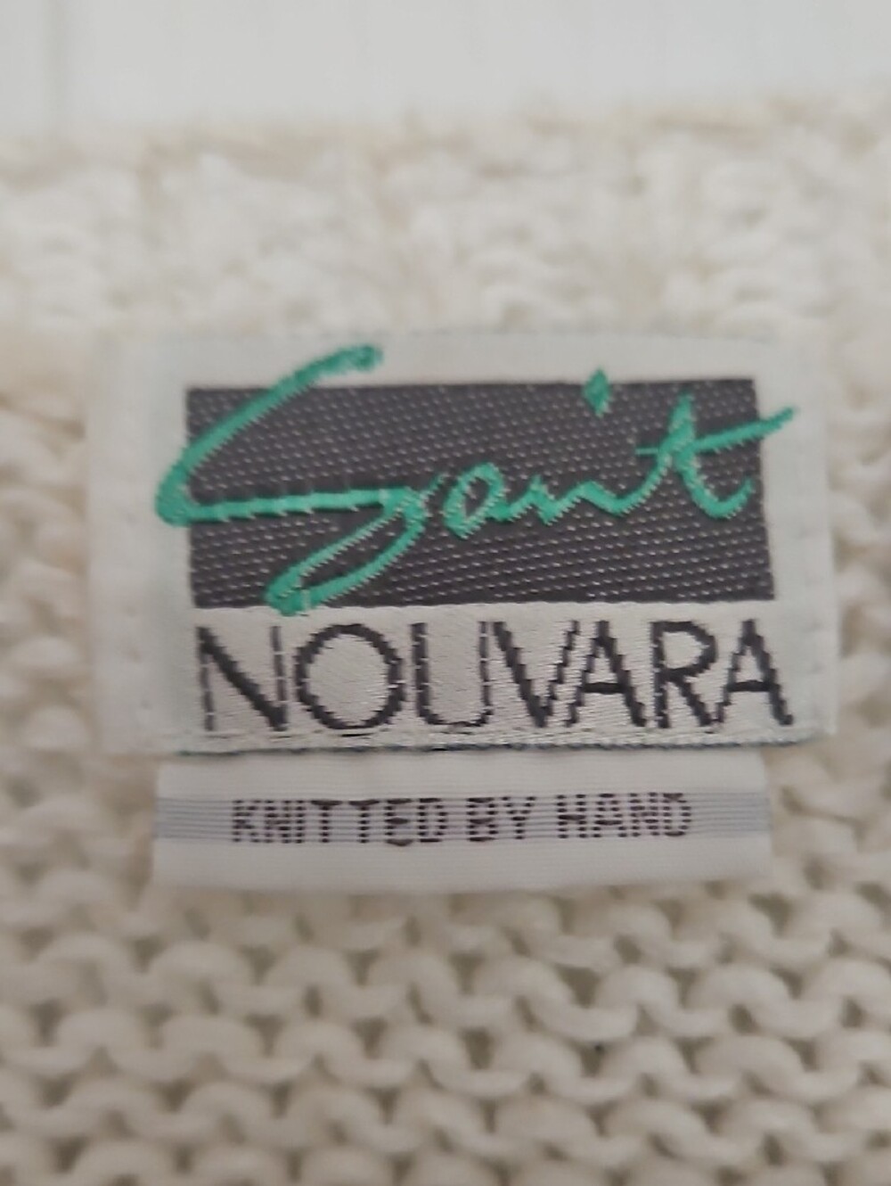 Saint Novara Eggshell Floral Hand Knitted Button-Up Cardigan Sz Med - Picture 4 of 8